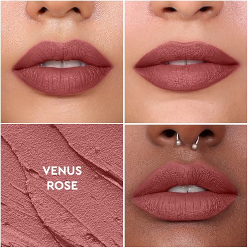 Image of Kiro Airy Matte Liquid Lipstick, Venus Rose (Coral Pink), 5 ml, Transferproof, Liquid Lip Colour, Long Lasting, Vegan, No Parabens, Avocado Oil, Non Toxic Lipstick for Intense Colour (Pack of 2)