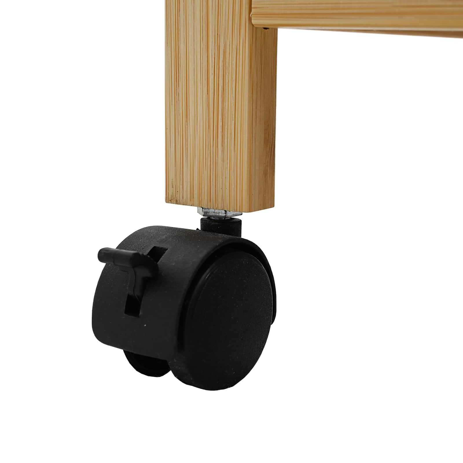 Carro de cocina de bambú 60 x 18 x 97 cm con ruedas