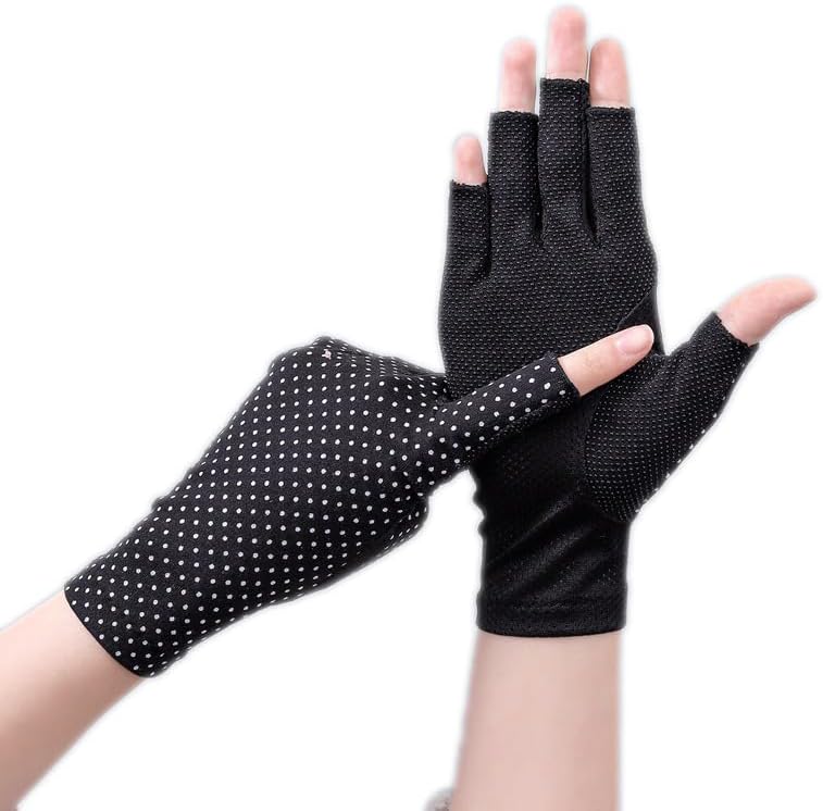 Sun Block Fingerless Gloves for Women UV Sun Protection Driving Non-Slip Outdoor Gloves for Women Girls