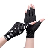 INOGIH Women Sunblock-Fingerless Gloves UV-Sun-Protection Driving Non-Slip Outdoor Gloves for Women Girls