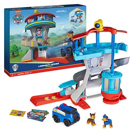 Paw Patrol, Quartier Generale, con Lanciatore per Veicoli, 2 Personaggi, Veicolo della Polizia di Chase e Accessori, Giocattolo per Bambini e Bambine, 3+ Anni