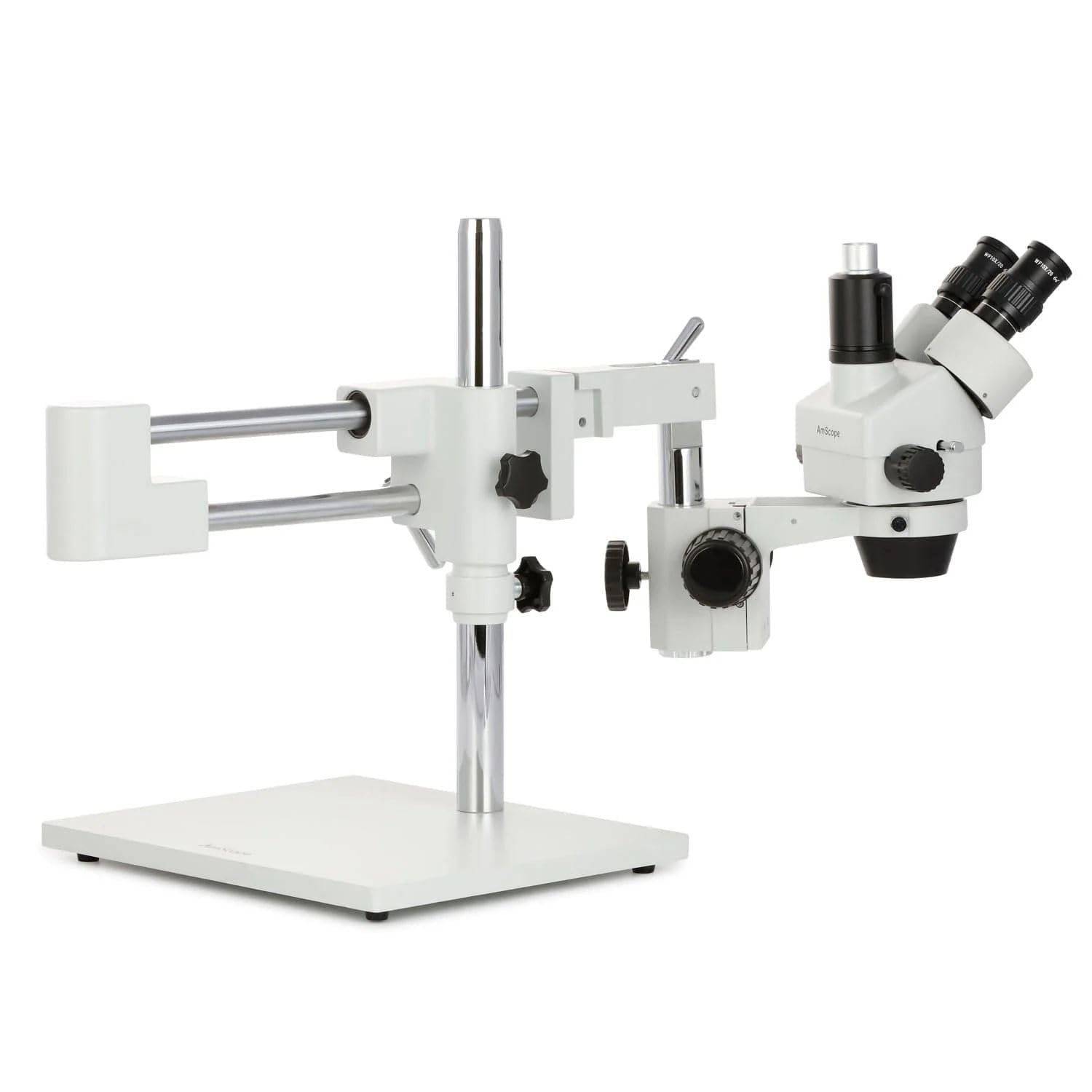 AmScope - Microscopio stereoscopico trinoculare, ingrandimento 3,5X-180X, luce ad anello a 4 zone con 144 LED, fotocamera da 10 MP
