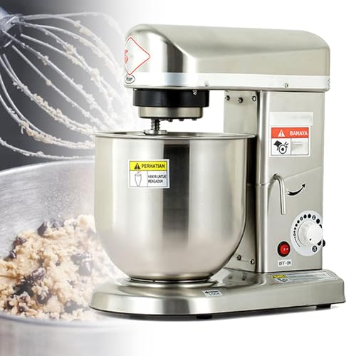UMJIGF Commercial Food Mixer, 10L Electric Stand Mixer Stainless Steel Bowl Heavy Duty Food Mixer with 3 Speeds Adjustable, with Bowl,StainlessSteel