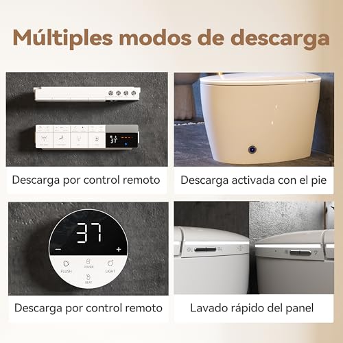 Image of #L1G -Smart Toilet with Built-in Bidet, Heated Seat,Warm Water and Dryer, Elongated Smart Toilet with Auto Flush, Auto Open and Close Lid, Foot Sensor Operation