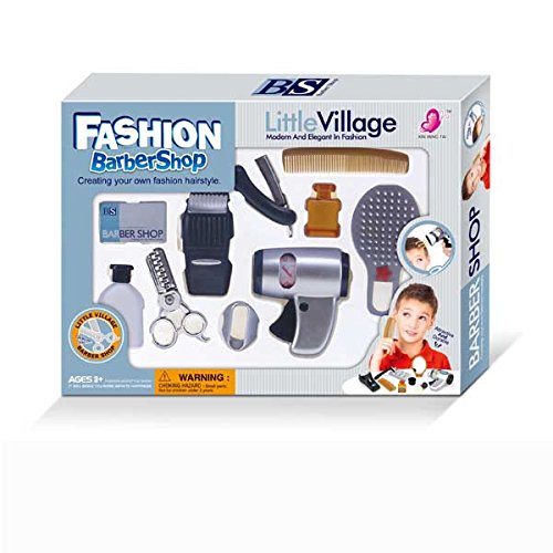 WPS Play Accessories Barber Shop Salon Hairstyle Play Set Kit with Clipper for Boy Kids Gift B