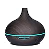 550ML Essential Oil Diffuser, Wood Grain Aroma Diffuser with Remote Control, Cool Mist Humidifier for Bedroom Large Room, Scent Diffuser with 14 Color LED Lights, 4 Timer, Waterless Auto Shut-Off