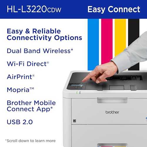 undefined Brother HLL3220CDW Wireless Compact Color Laser Printer, Duplex and Mobile Device Printing | Includes 2 Month Refresh Subscription Trial¹, Amazon Dash Replenishment Ready (Renewed Premium) の商品画像 5