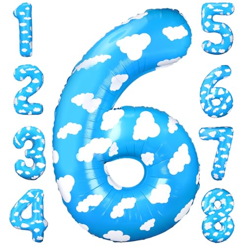 Image of Lunmon 40 Inch Number 6 Story Birthday Balloon Story Party Decorations Toy Inspired Party Supplies for 4th Birthday Baby Shower Decorations for Kids