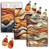 GOTO CLAY TOOLS Zentangle Transfer Paper - 6 Pcs, Transfer Paper for Polymer Clay, Earth Tone Polymer Clay Transfer Sheet for Jewelry Making ZEN-R1TP2