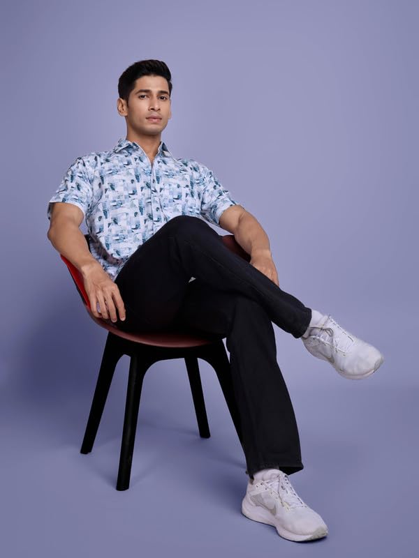 Image of Pinkmint Stylish Shirt for Men ll Printed Half Sleeve Shirt's ll Regular Fit Chest Pocket Shirt
