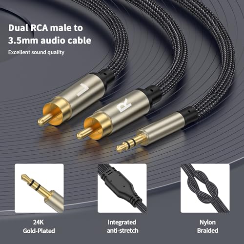 Câble 3,5 mm vers RCA mâle HiFi avec coque en métal robuste - 4