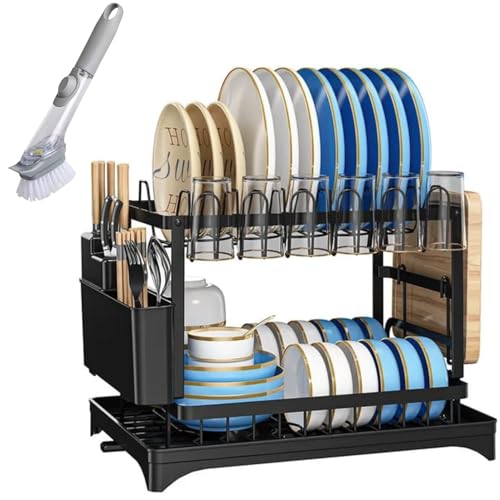 Escorredor de Louça para Pia Dois Andares Bandeja Removível