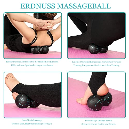 DTnewsun Massage Balls Set-Spiky ball-Peanut Massage Ball-Lacrosse Ball.Ideal for Self Myofascial Trigger Point Release, Deep Tissue Massage, Yoga - Designed to Relieve Stress and Relax Tight Muscles - Image 5