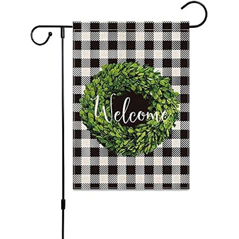 Cruis Cuka Welcome Garden Flags 12x18 Inch - UV Fade Resistant - Easy Installtion - Double Sided Burlap. Farmhouse garden flag for Thanking Giving Halloween Holiday and other holiday Decorations. Cover