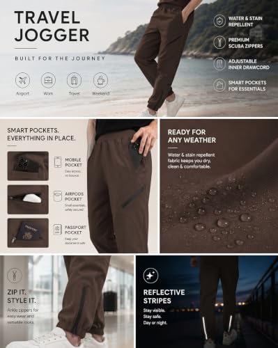 Image of NOBERO Men's Oversized Travel Joggers | Loose Fit | Baggy Relaxed Fit Joggers for Travel