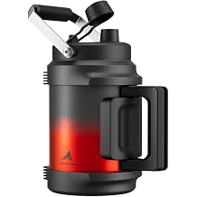 POWCAN 64 oz Insulated Water Jug, 2-in-1 Straw Spout Lid, Dual Handle, Leakproof, Keep Cold 48H, Half Gallon Stainless Steel Water Bottle for Daily, Hydration, Picnic, Travel, Gym, Workout Ace