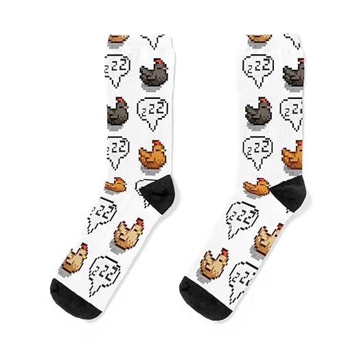 Socks Stardew Warm Valley Thanksgiving Sleeping Birthdays White Crew Chicken Unisex Sublimation Socks Gift For Mens Womens Christmas