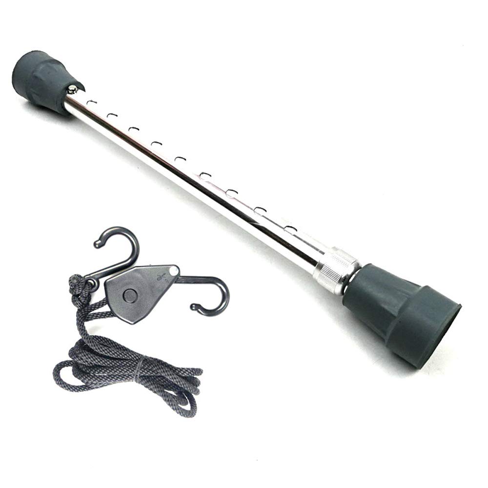 Domary Aluminum Alloy Adjustable Car Front Engine Hood Lift Support Strut Door Prop Rod Repairing Tool with Hook Nylon Rope