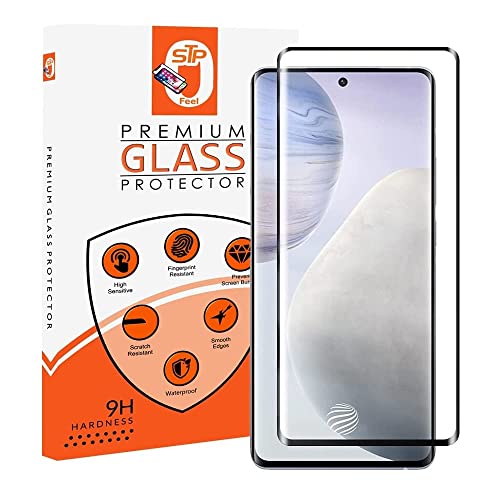 Image of STP FEEL Advanced Black Border Tempered Glass Screen Protector for Samsung Galaxy S21 (6.1 Inch) | Full Screen Coverage (except edges) Screen Protector Guard Protector, Pack of 1