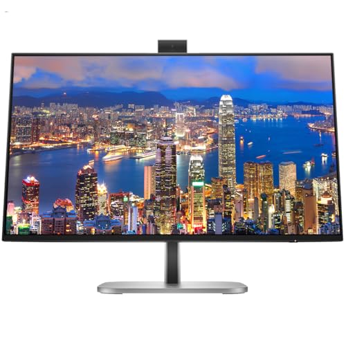 Image of HP Series 7 Pro 27-inch 727pm & 727pk 4K UHD 2160P Conferencing Monitor, 2-Pack, Webcam and Mic, Daisy Chain Connectivity, Displayport, USB-C with 100W PD Bundled with Desk Mount Dual Stand