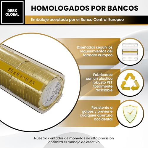 Blister Münzen, Packung mit 120 Kartuschen für Euro und Cent, Aufbewahrung von Münzen, (15 Stück pro Münze)