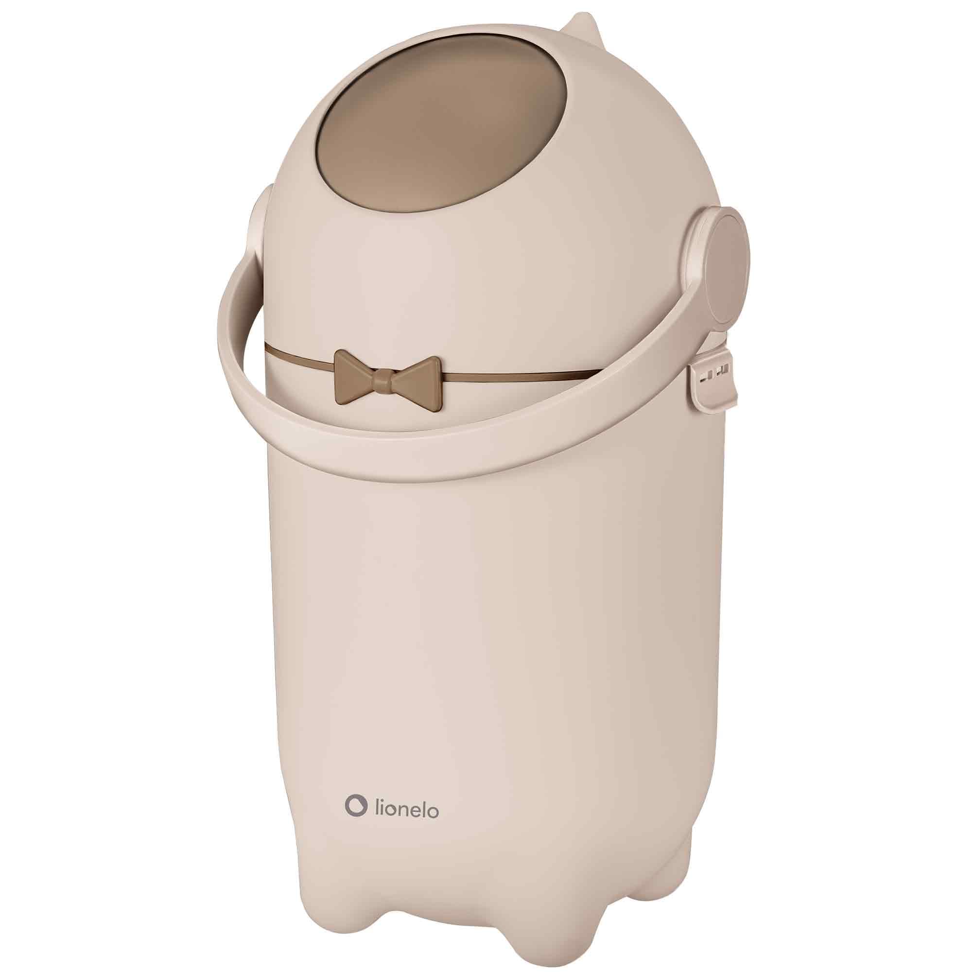 lionelo Purebin contenedor pañales que no deja salir los olores, para bolsas universales sin recambios caros, cubo basura pañales para bebé, uso con una mano, 10 l