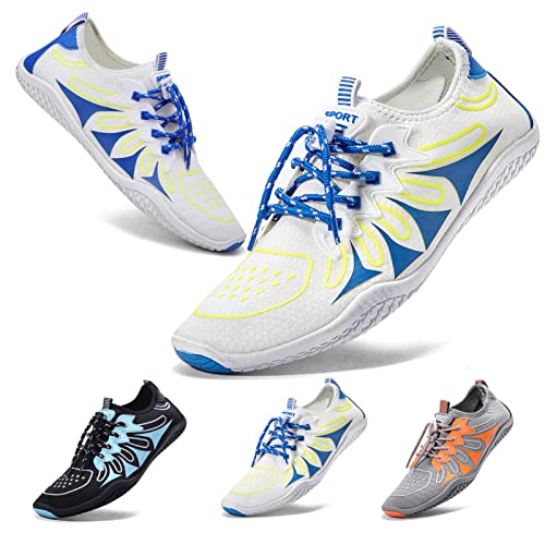 Waterschoenen Heren Vrouwen Strand Zwemschoenen Sneldrogende Aqua Sokken Zwembad Schoenen voor Surf Yoga Water Aerobics,Wit,38 - Afbeelding 7