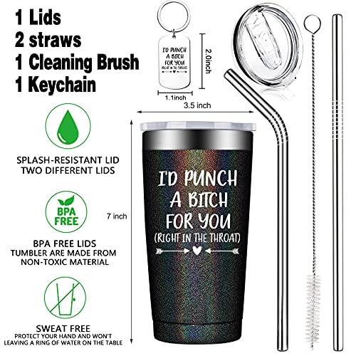 BIRGILT I'd Punch A B for You Gifts - Mothers Day Gifts for Mom, Wife, Grandma - Best Friend Friendship Gift for Women - Birthday Gift for Sister, Girlfriend, Bestie - 20oz Funny Tumbler for Her — view 2