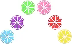 Mimo Style Jogo Marcador de Copos 06 Peças, Com Formato de Frutas Coloridas. Feitos de Silicone. Podem Ser Colocados em Taças e Copos em Festas, Casamentos ou Jantares