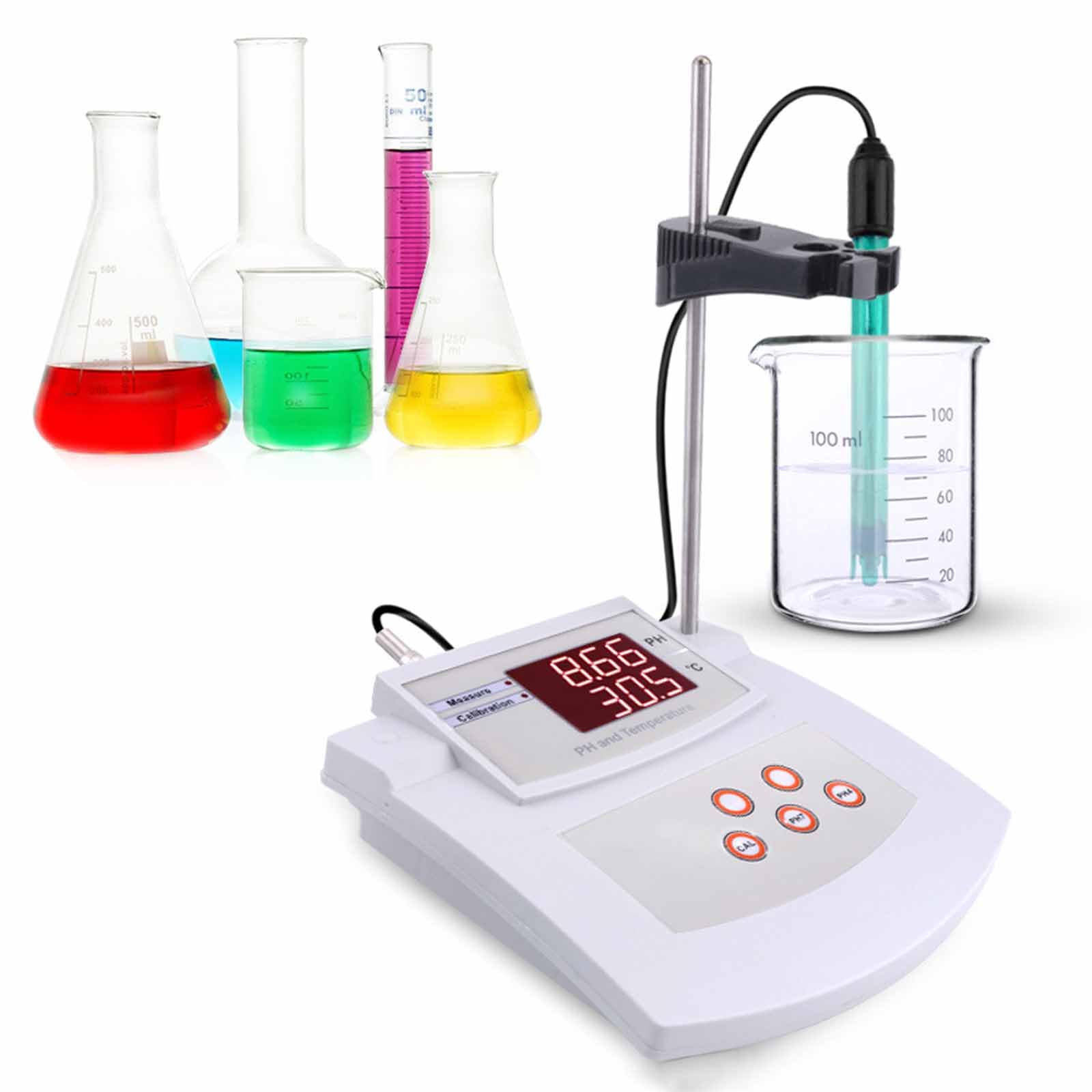 ERICAT High Accuracy Benchtop Meter, Desktop Laboratory PH Meter with LCD Display, 2 Points Auto Calibration & 0.00-14.00 PH Measurement Range, ±0.01 PH Accuracy & ±0.5℃ Temp, for Laboratory