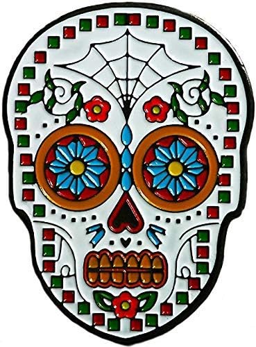 Miniatura 7 de Dia De Los Muertos - Marcador de pelota de golf y clip para sombrero de rosa roja