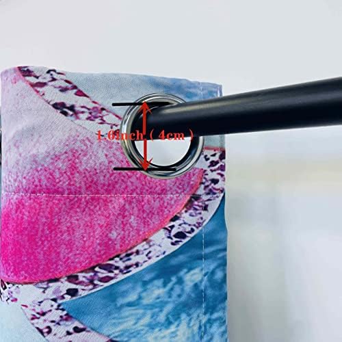 YUANZU Girls Mermaid Scales Curtains, Watercolor Colorful Mermaid Fish Scales Geometric Print Pattern Eyelet Thermal Insulated Window Drapes for Living Room Bedroom 2 Panels Each Panel W117cm x D137cm