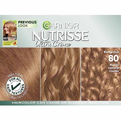 Garnier Hair Color Nutrisse Nourishing Creme, 80 Medium Natural Blonde (Butternut) Permanent Hair Dye, 2 Count (Packaging May Vary) #TOP4