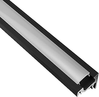 tktrading24 A20 LED Profil Schwarz mit Abdeckung - Premium Eckprofil 30° - 2m opal