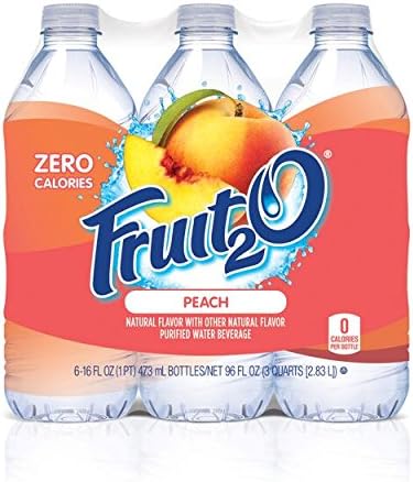 Zero Calorie Flavored Water, Peach, 6 Count (Pack of 4)