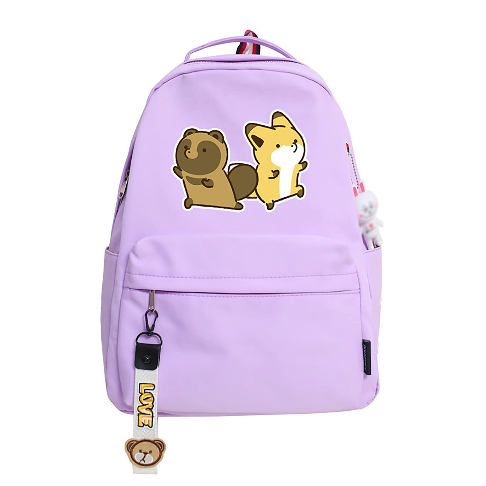 jiminhopeAnime Toyo Suisan x Tanuki to Kitsune Backpack Kitsune Backpack Kawaii Tanuki to Kitsune Daypack Bookbag School Bag For Unisex 29.0cm * 14.0cm * 41.0cm