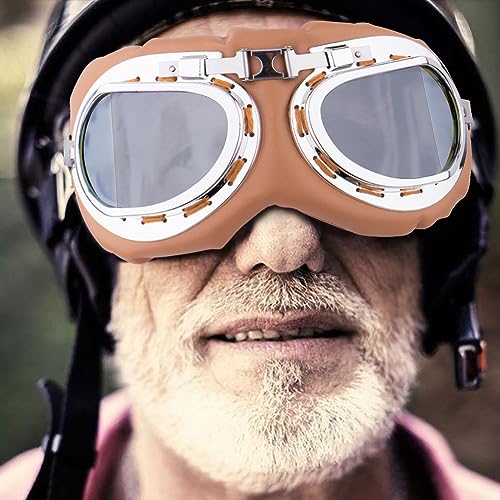 Image of Peicees Vintage Helmet Goggles Motorcycle Goggles Bike Motorcross Pilot Goggle