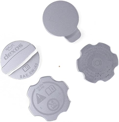 Miniatura 10 de 4 piezas de tapa de aceite de motor de aleación de aluminio decorativo para Chevrolet Corvette C7 2014-2019 Tapa de combustible de aceite de motor,