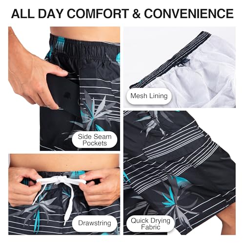 Image of Kanu Surf Men's Big Viper Extended Size Stripe Swim Trunk