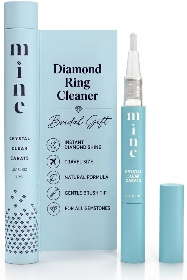 Diamond Ring Cleaner Pen - Crystal Clear Carats Portable Diamond Cleaner for Rings and Jewelry, Engagement Ring, Wedding Ring & Gemstone Cleaning Solution – Engagement Gift for Women, Bride, Fiance