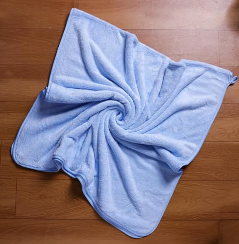 Image of Fezora Microfiber Bath Towel for Men & Women - Large Size 70x140 cm, 400 GSM, Ultra Soft, Quick Dry, Lightweight & Super Absorbent Towel for Bathroom, Gym, Spa, Travel & Swimming (Light Blue)