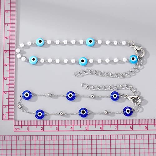 Chaînes à main imitation perle d'exception et œil bleu turc chic