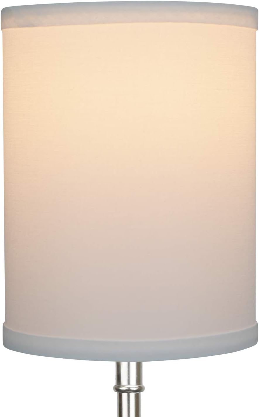 FenchelShades.com Lampshade 6" Top x 6" Bottom x 8" Height with Bulb-Clip-On Attachment (Linen White)