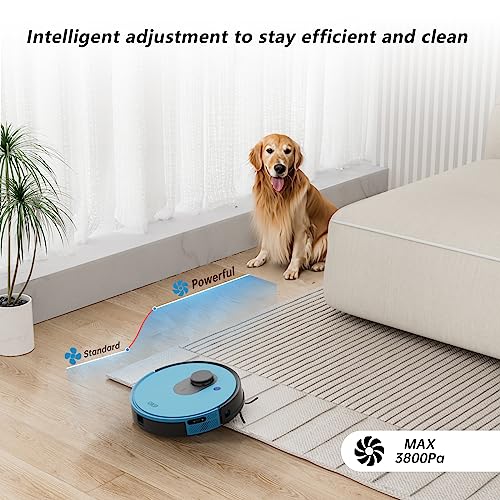 OKP 3800Pa Laser Navigation Robotic Vacuum, Logical Route Planning and Multi-Floor Mapping, Smart Self Charging Lidar Robot Vacuum Cleaner, Intelligent Alexa Hoover for Pet Hair - Image 6