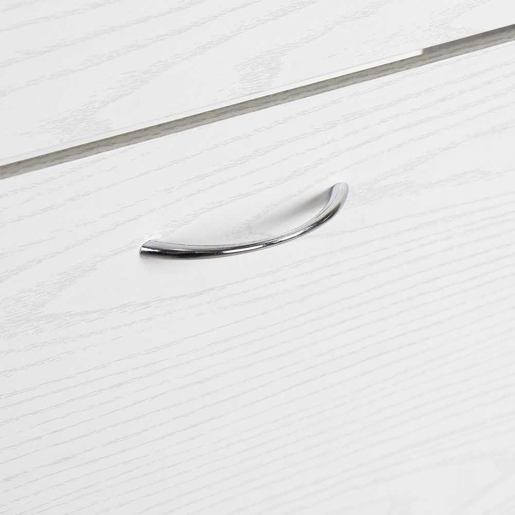 BAKAJI Scarpiera Portascarpe in Legno MDF con 4 Ante Porta Scarpe a Ribalta Maniglie in Metallo Doppia Profondità Dimensioni Compatte Slim 63 x 24 x 150 cm Ingresso Casa (Bianco Frassinato)