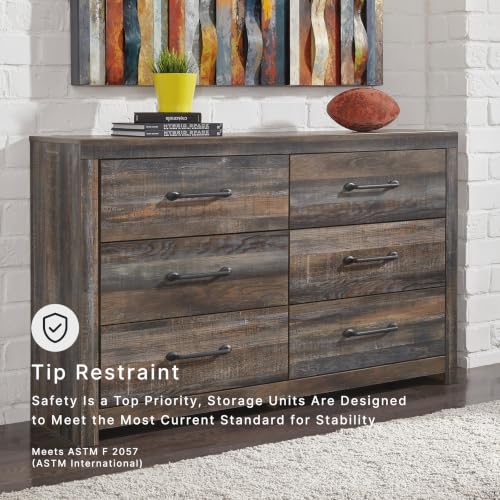 Signature Design by Ashley Rustic 6 Drawer Bedroom Dresser, Drystan - image 6