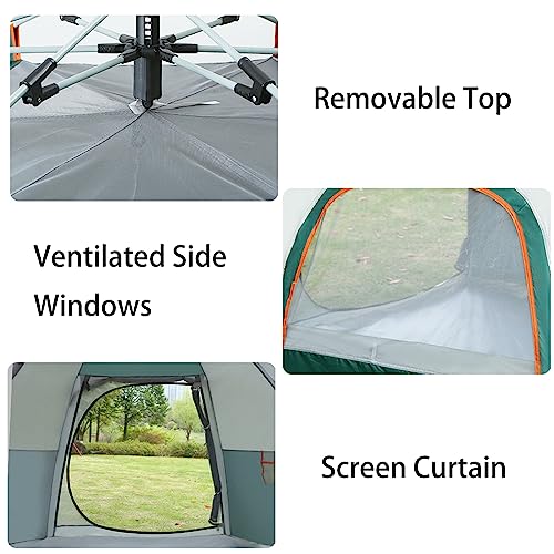 Carpa para camping 3-5 personas pop up impermeable verde miniatura 6