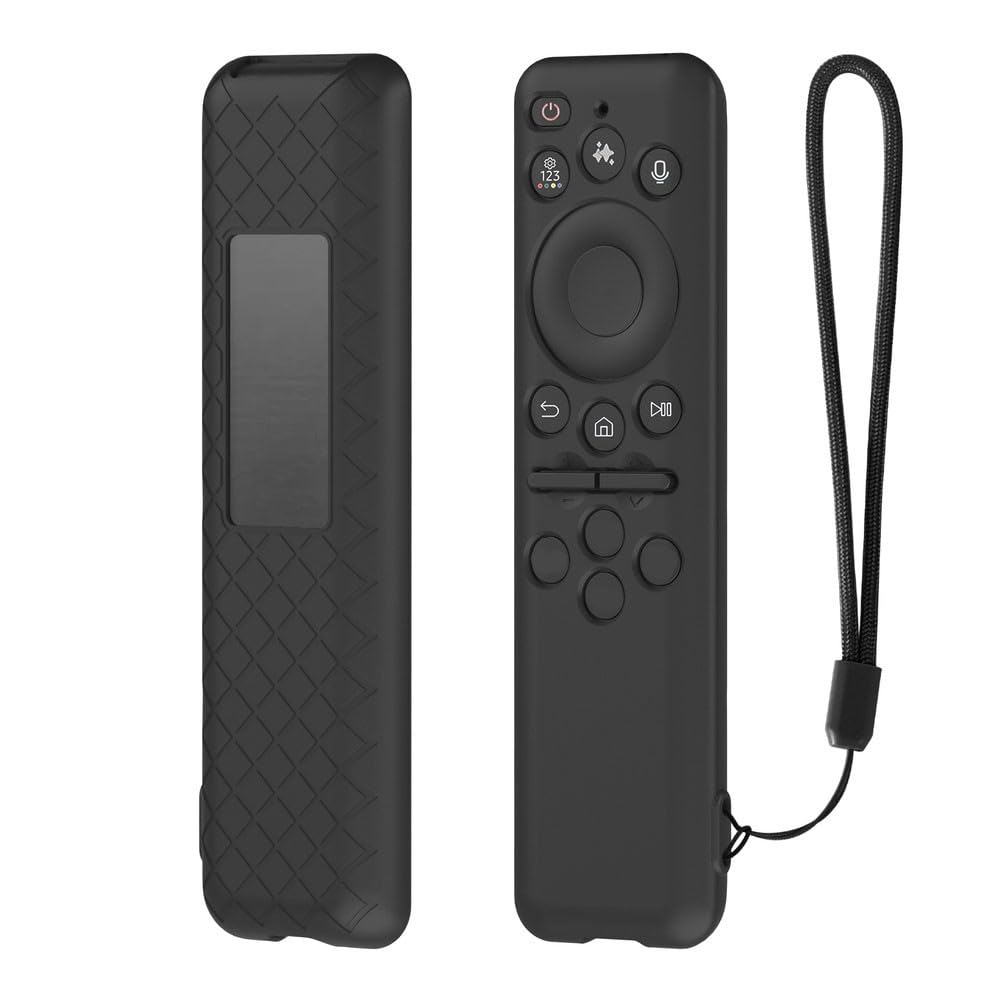 Funda de silicona a prueba de golpes BN59-01432A / BN59-01480L mando a distancia por voz, textura antideslizante, diseño ligero, compatible con mandos a distancia de TV, color negro