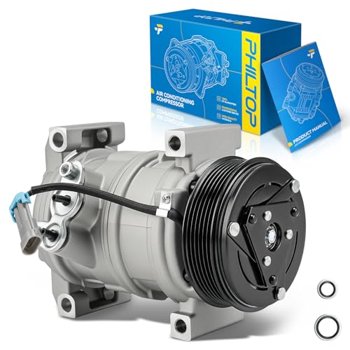 Image of PHILTOP Air Conditioner AC Compressor for Silverado 1500 2003-2013 4.3L,Sierra /Silverado 2500 HD 03-10 6.6T,Express 1500 /2500 /3500 08-09,Silverado /Sierra 3500 HD 07-10 6.6T,Sierra 1500 03-13 4.3L
