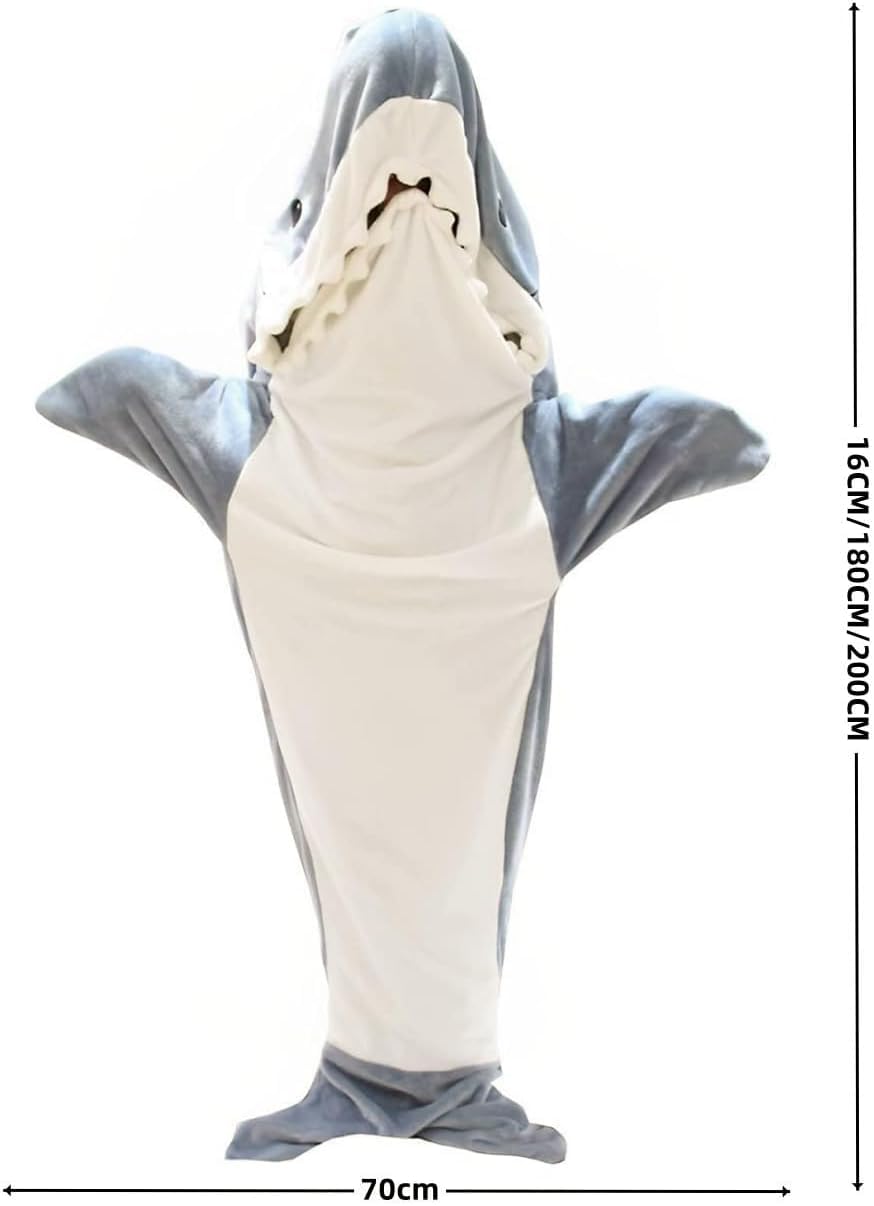 Image secondaire de GZXEQN Couverture Requin pour Adulte à Enfiler, Couverture de Requin, Shark Blanket Sweat à Capuche en Flanelle Super Doux et Confortable